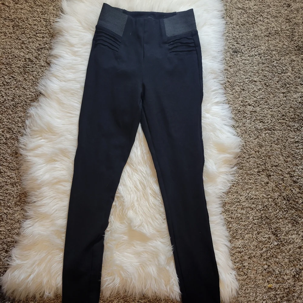 Sapphire Red Black Stretch Pants - Picture 2 of 2